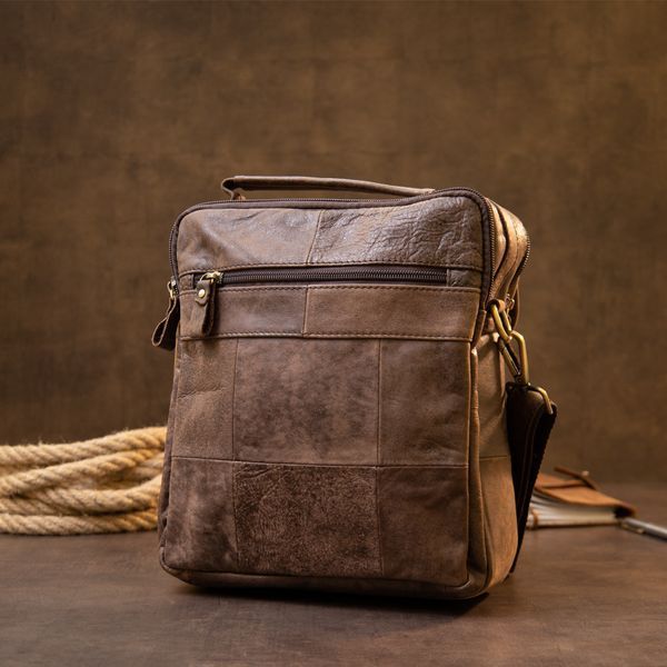 Men's messenger bag with two compartments Vintage 20441 Brown 20441 фото