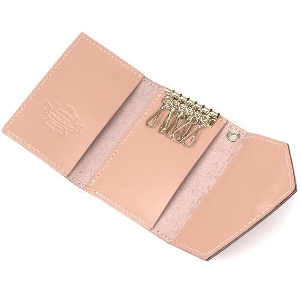 Key holder made of genuine leather GRANDE PELLE 11393 Pink 11393 фото