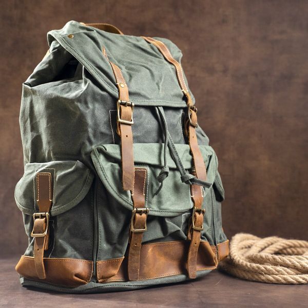 Textile travel backpack Vintage 20056 Green 20056 фото