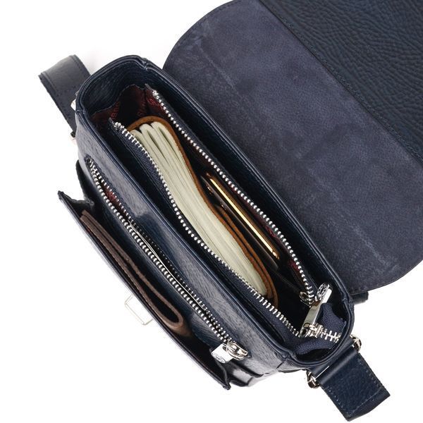 Practical men's bag KARYA 20840 leather Blue 20840 фото