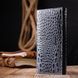 Функциональный горизонтальный кошелек из натуральной кожи с тиснением под крокодила KARYA 21169 Серый 21169 фото 7