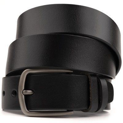 Men's belt with classic mechanical buckle Vintage 20316 Black 20316 фото
