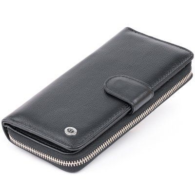 Вертикальный вместительный кошелек из кожи унисекс ST Leather 19300 Черный 19300 фото