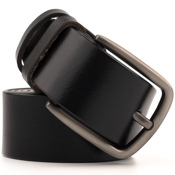 Men's belt with classic mechanical buckle Vintage 20316 Black 20316 фото