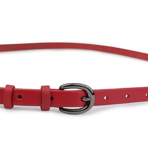 Thin stylish women's belt Vintage 20760 Red 20760 фото