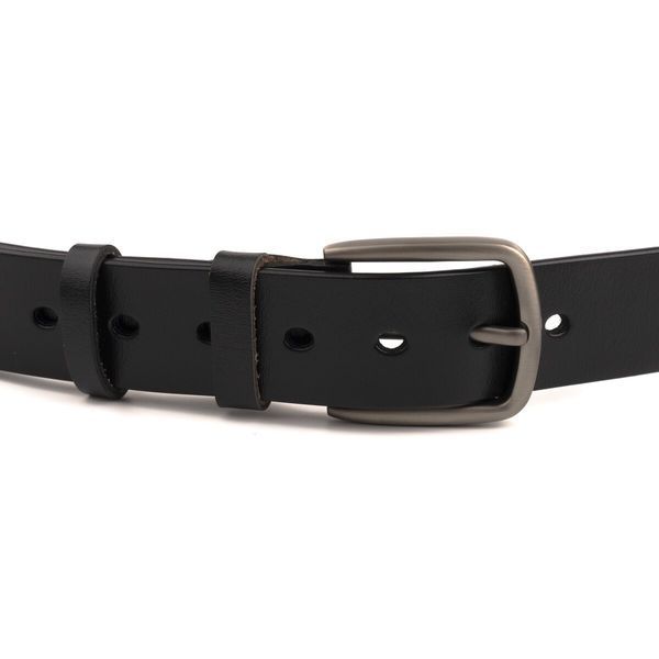Men's belt with classic mechanical buckle Vintage 20316 Black 20316 фото