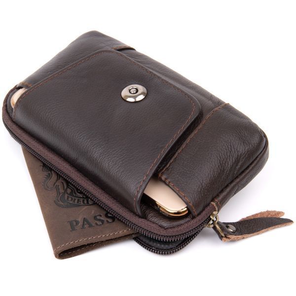 Horizontal waist purse unisex Vintage 20452 Brown 20452 фото