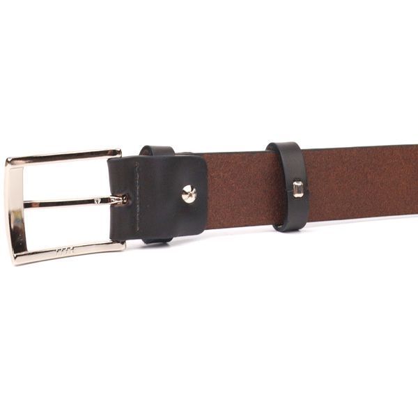 Stylish men's trouser belt made of genuine leather Grande Pelle 21449 Brown 21449 фото