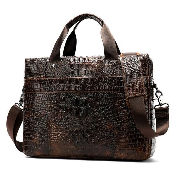 Сумка для ноутбука с тиснением под рептилию Vintage 14719 Коричневая 14719 фото