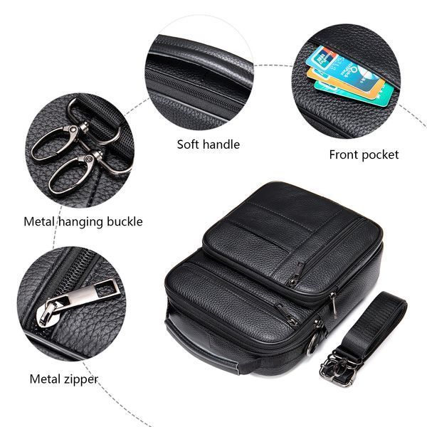 Men's leather messenger 20347 Vintage Black 20347 фото