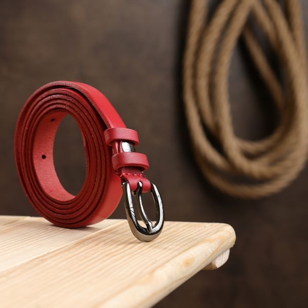 Thin stylish women's belt Vintage 20760 Red 20760 фото