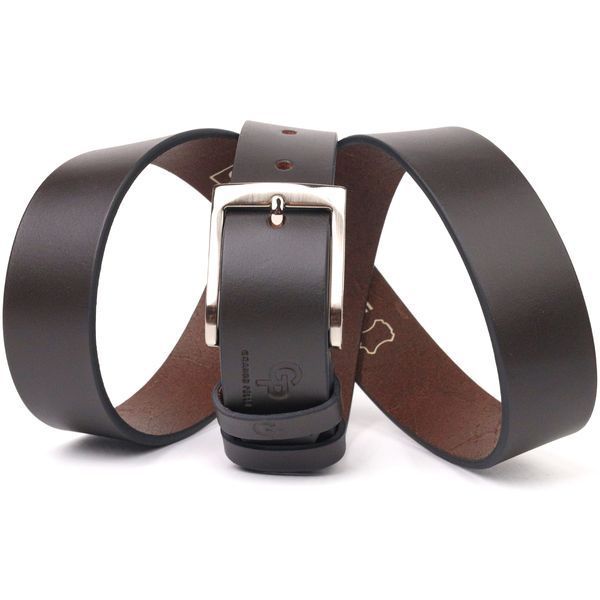 Stylish men's trouser belt made of genuine leather Grande Pelle 21449 Brown 21449 фото