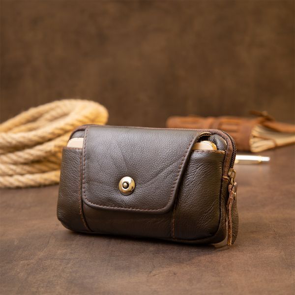 Horizontal waist purse unisex Vintage 20452 Brown 20452 фото