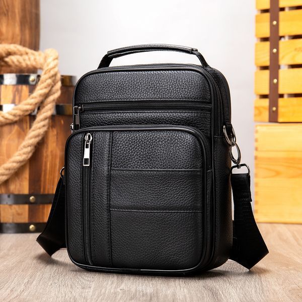 Men's leather messenger 20347 Vintage Black 20347 фото