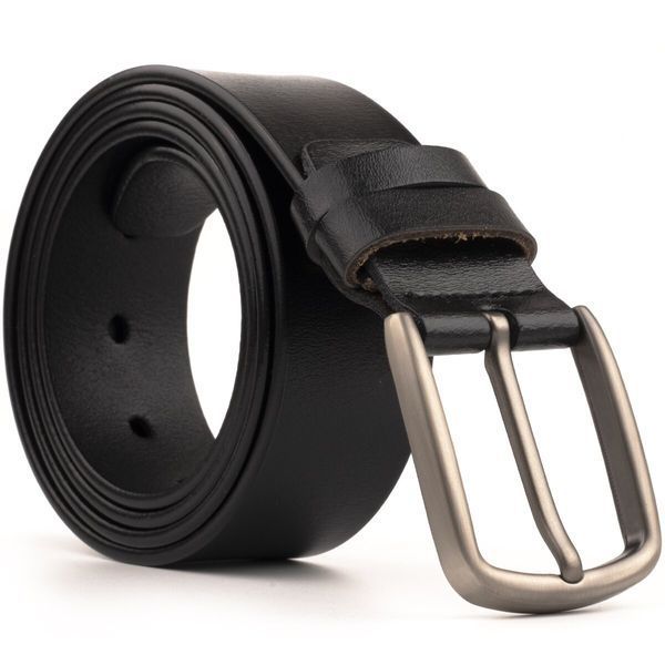 Men's belt with classic mechanical buckle Vintage 20316 Black 20316 фото