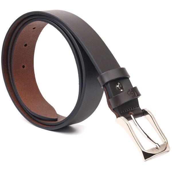 Stylish men's trouser belt made of genuine leather Grande Pelle 21449 Brown 21449 фото