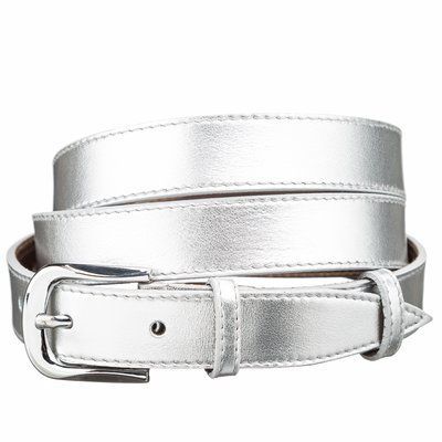 Leather belt MAYBIK 15230 Silver 20671 фото