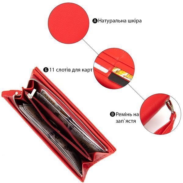 Универсальный женский кошелек-клатч ST Leather&nbsp;19372 Красный 50659 фото