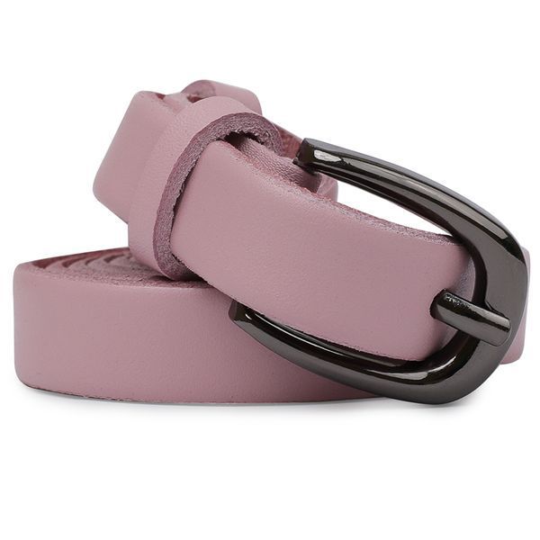 Thin genuine leather belt Vintage 20761 Pink 20761 фото