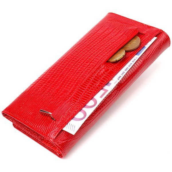 Patent leather wallet for women made of genuine textured leather CANPELLINI 21609 Red 21609 фото