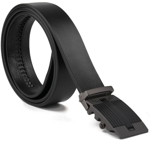 Men's belt with linear buckle Vintage 20290 Black 20290 фото