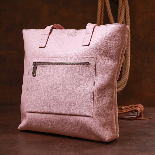 Spacious leather women's shopping bag Shvigel 16356 Pink 16356 фото