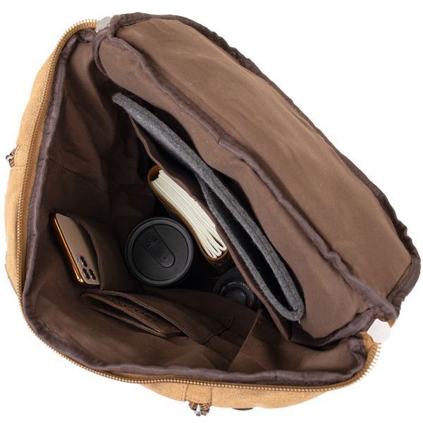 Unisex textile travel backpack with handles Vintage 20664 Sand 20664 фото