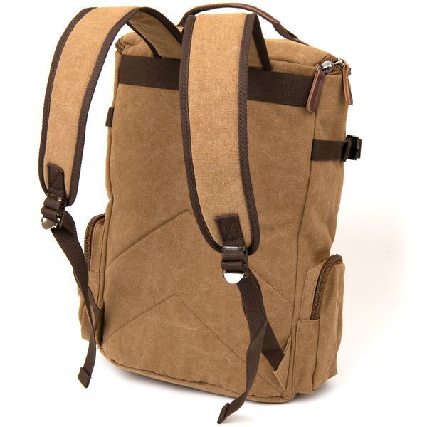 Unisex textile travel backpack with handles Vintage 20664 Sand 20664 фото