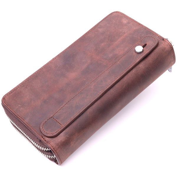 Excellent men's clutch made of vintage genuine leather KARYA 21313 Brown 21313 фото