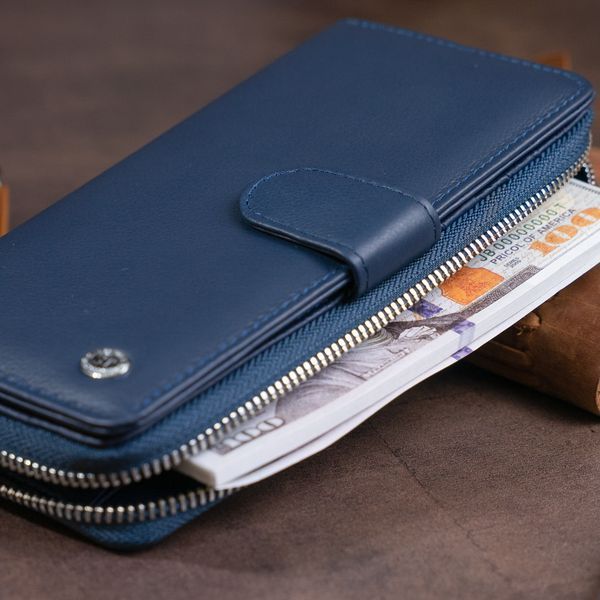 Вертикальный вместительный кошелек из кожи унисекс ST Leather 19301 Синий 19301 фото