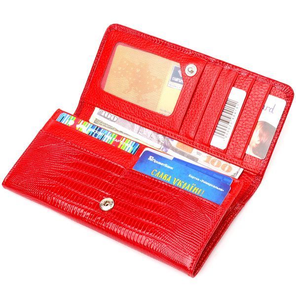 Patent leather wallet for women made of genuine textured leather CANPELLINI 21609 Red 21609 фото