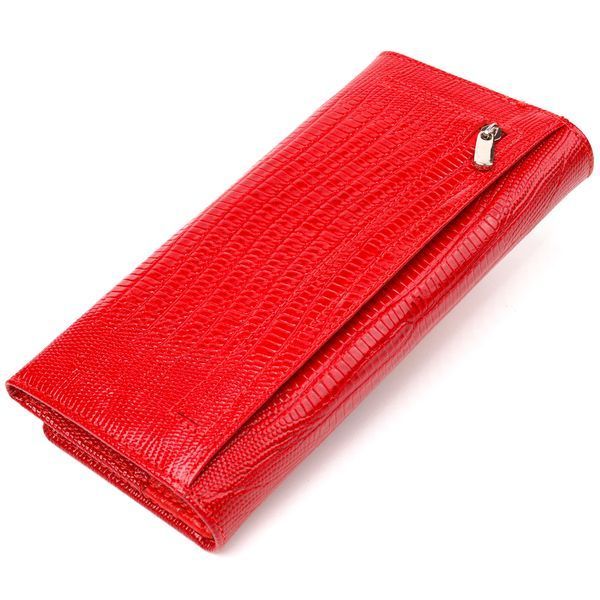 Patent leather wallet for women made of genuine textured leather CANPELLINI 21609 Red 21609 фото