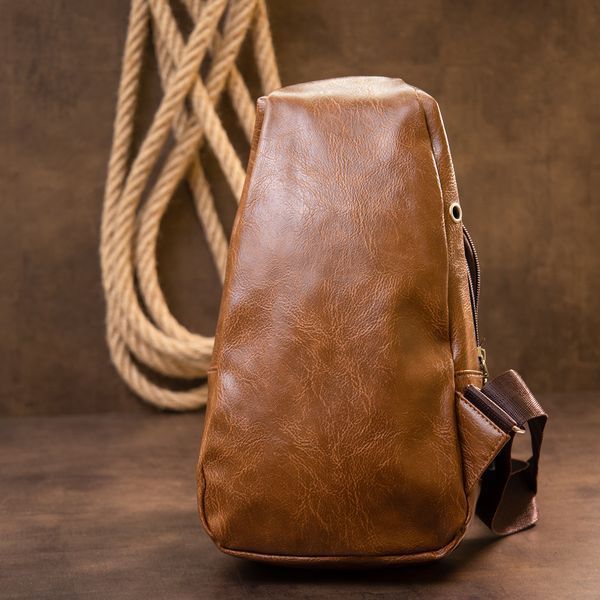Shoulder bag with two compartments in leatherette Vintage 20561 Light brown 20561 фото