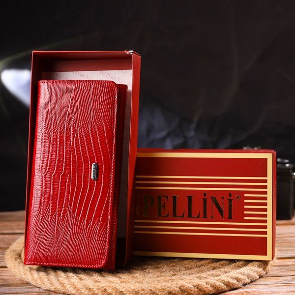Patent leather wallet for women made of genuine textured leather CANPELLINI 21609 Red 21609 фото