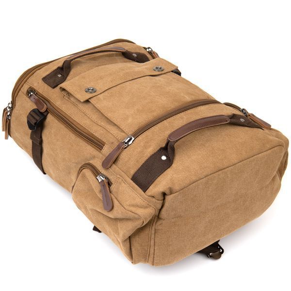 Unisex textile travel backpack with handles Vintage 20664 Sand 20664 фото