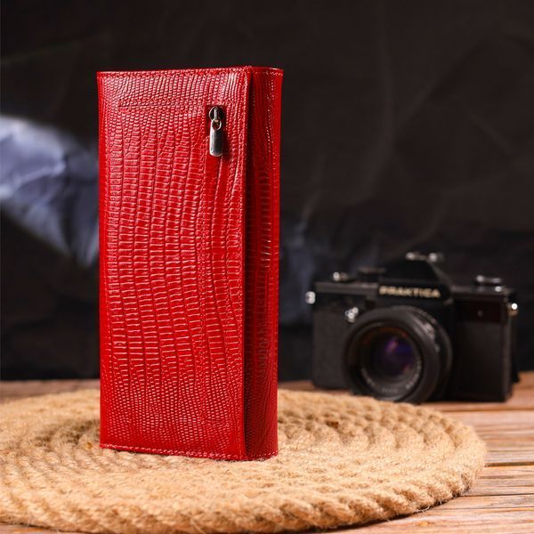 Patent leather wallet for women made of genuine textured leather CANPELLINI 21609 Red 21609 фото