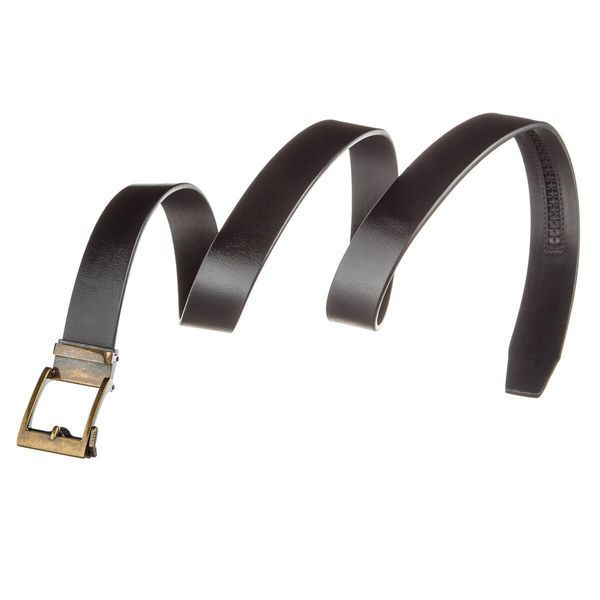 Genuine leather belt with retro brass buckle Vintage 20215 Black 20215 фото