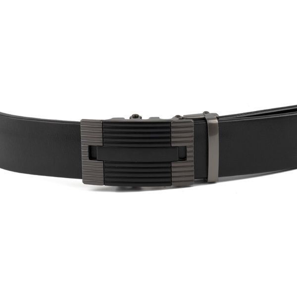 Men's belt with linear buckle Vintage 20290 Black 20290 фото