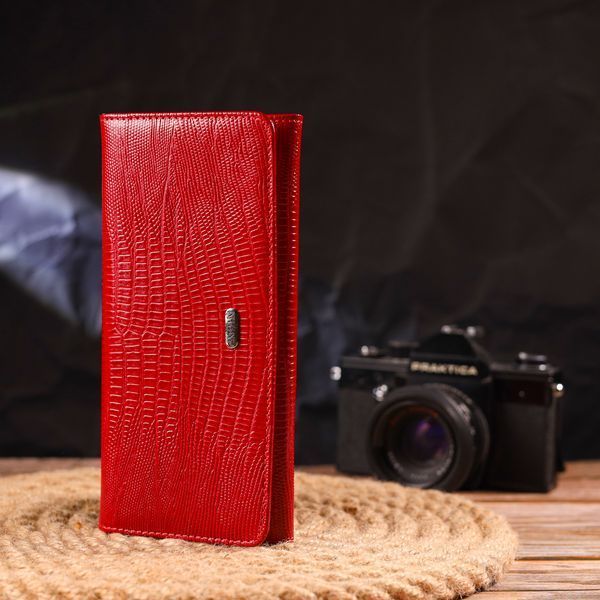 Patent leather wallet for women made of genuine textured leather CANPELLINI 21609 Red 21609 фото