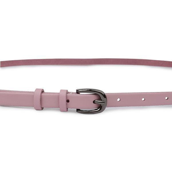 Thin genuine leather belt Vintage 20761 Pink 20761 фото