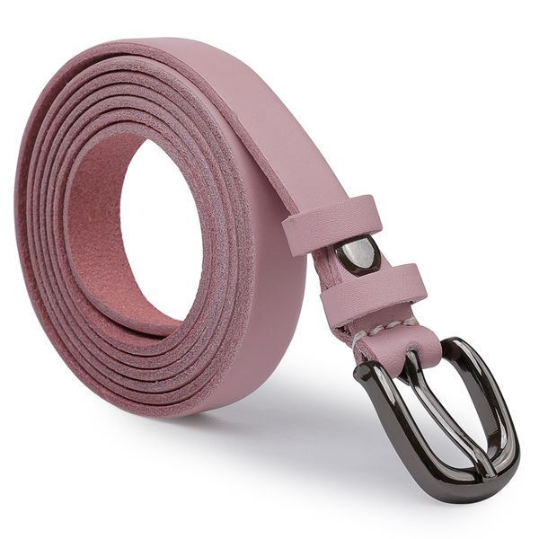 Thin genuine leather belt Vintage 20761 Pink 20761 фото