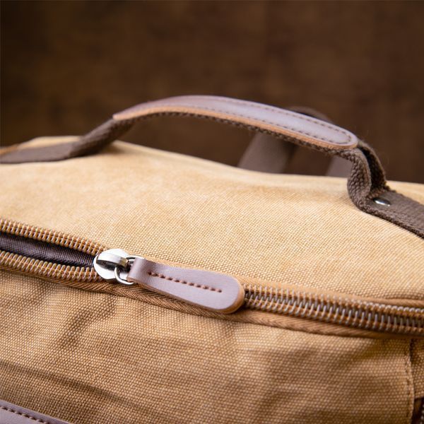 Unisex textile travel backpack with handles Vintage 20664 Sand 20664 фото