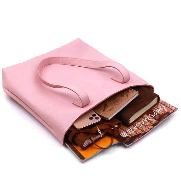 Spacious leather women's shopping bag Shvigel 16356 Pink 16356 фото
