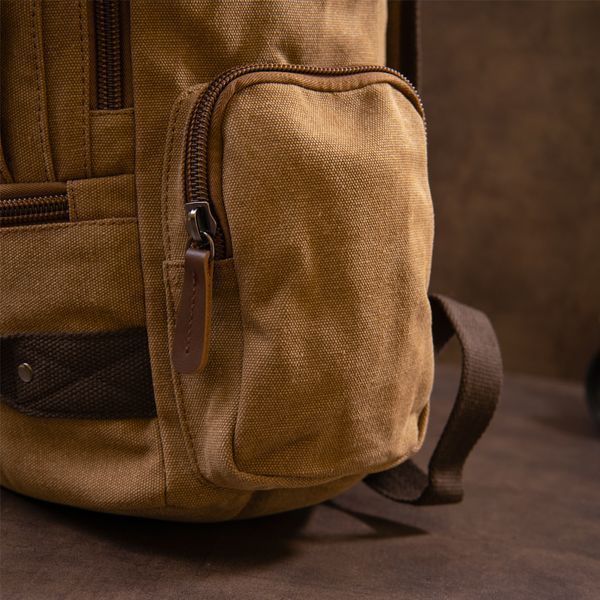 Unisex textile travel backpack with handles Vintage 20664 Sand 20664 фото