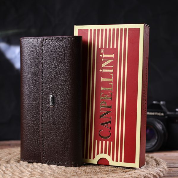Spacious women's wallet made of genuine leather CANPELLINI 21660 Brown 21660 фото