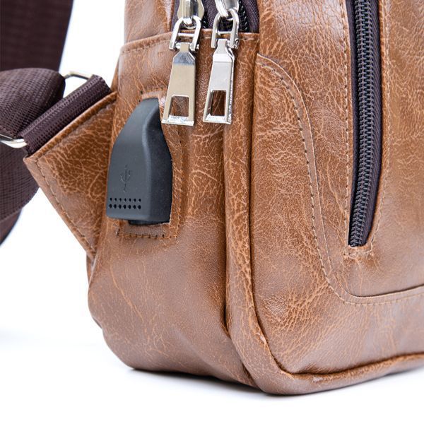 Shoulder bag with two compartments in leatherette Vintage 20561 Light brown 20561 фото