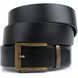 Genuine leather belt with retro brass buckle Vintage 20215 Black 20215 фото 1