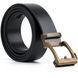 Genuine leather belt with retro brass buckle Vintage 20215 Black 20215 фото 3