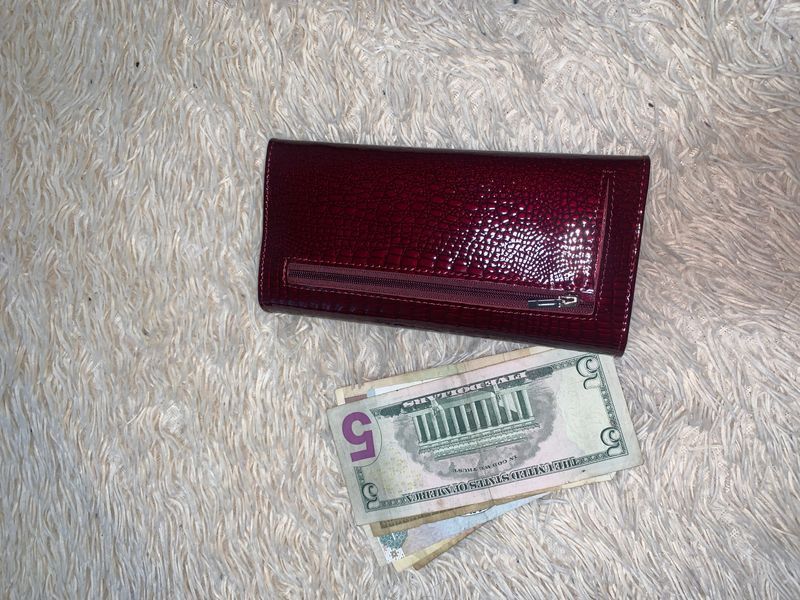 Women's patent leather wallet BALISA burgundy with magnet 515H5 фото