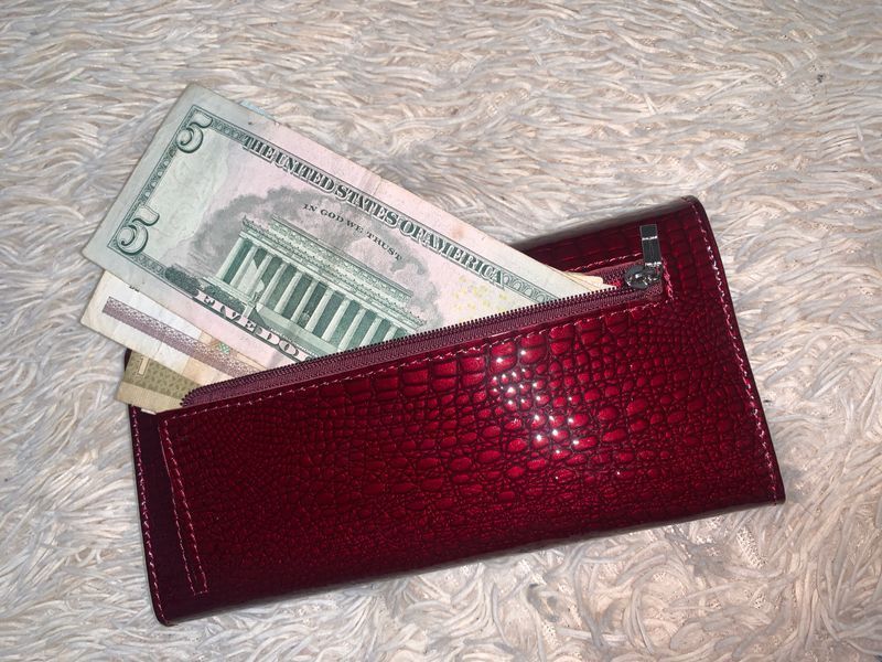 Women's patent leather wallet BALISA burgundy with magnet 515H5 фото